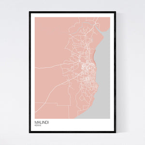 Malindi City Map Print