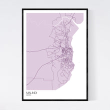 Load image into Gallery viewer, Malindi City Map Print