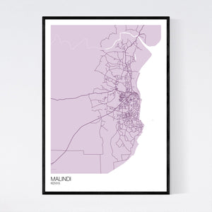 Malindi City Map Print