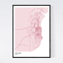 Load image into Gallery viewer, Malindi City Map Print