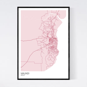 Malindi City Map Print