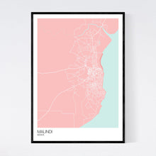 Load image into Gallery viewer, Malindi City Map Print
