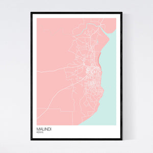 Malindi City Map Print