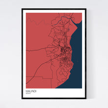 Load image into Gallery viewer, Malindi City Map Print
