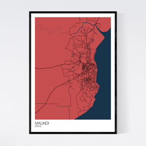 Malindi City Map Print