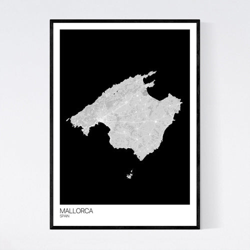 Map of Mallorca, Spain