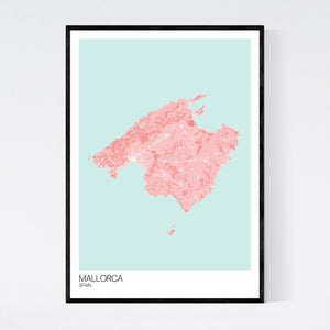 Mallorca Island Map Print