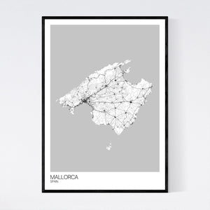 Mallorca Island Map Print