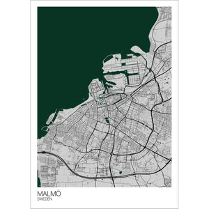 Map of Malmö, Sweden