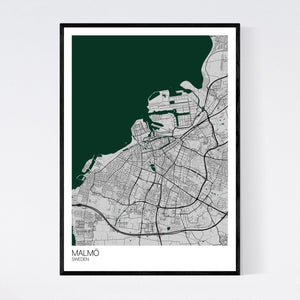 Map of Malmö, Sweden