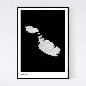Malta Country Map Print