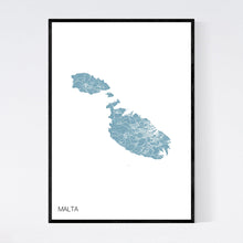 Load image into Gallery viewer, Malta Country Map Print