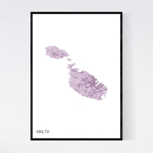 Malta Country Map Print
