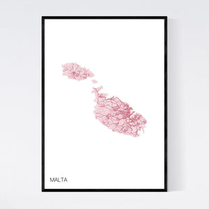 Malta Country Map Print