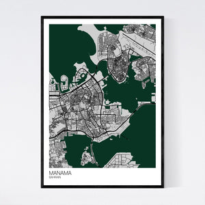 Manama City Map Print
