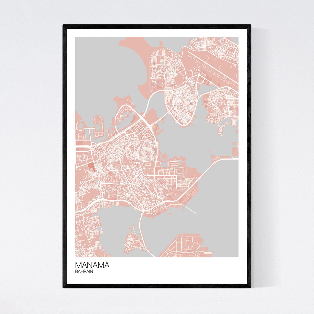 Manama City Map Print