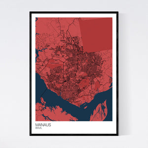 Manaus City Map Print
