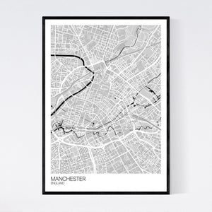 Map of Manchester City Centre, England