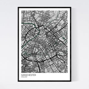 Manchester City Centre City Map Print