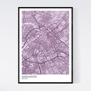 Manchester City Centre City Map Print