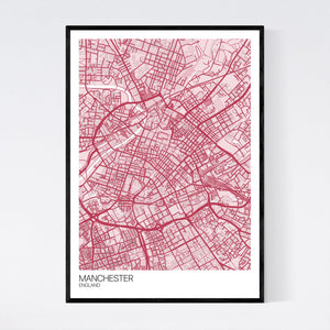 Manchester City Centre City Map Print