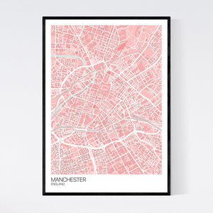 Manchester City Centre City Map Print