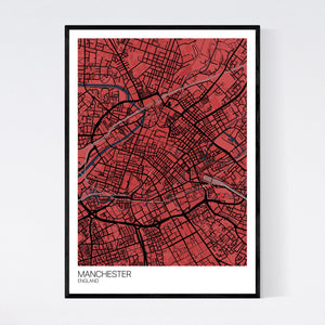 Manchester City Centre City Map Print