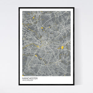 Manchester City Map Print