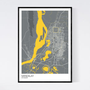 Mandalay City Map Print
