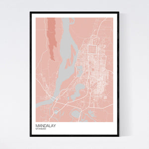 Mandalay City Map Print