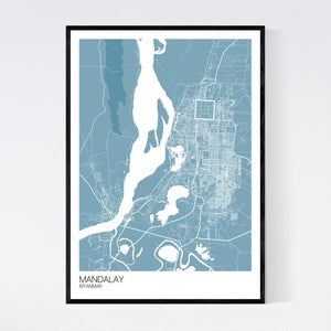 Mandalay City Map Print