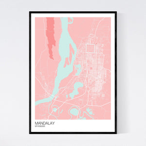 Mandalay City Map Print