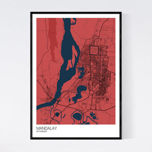 Mandalay City Map Print