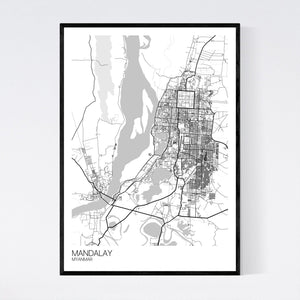 Mandalay City Map Print