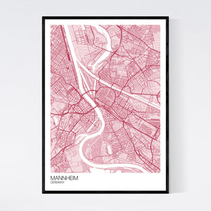 Mannheim City Map Print