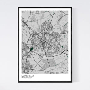 Mansfield City Map Print