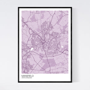 Mansfield City Map Print