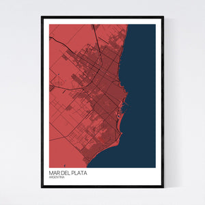 Mar del Plata City Map Print