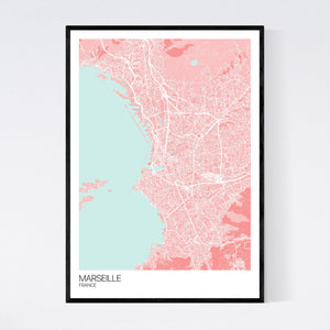 Marseille City Map Print