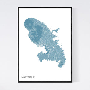Martinique Island Map Print
