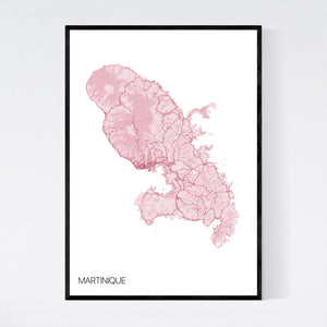 Martinique Island Map Print