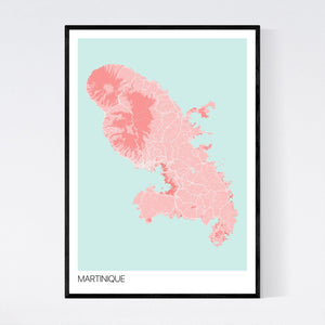 Martinique Island Map Print