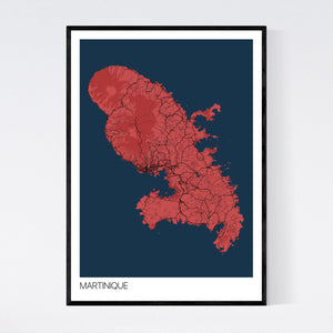 Martinique Island Map Print