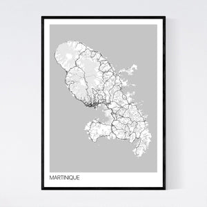 Martinique Island Map Print