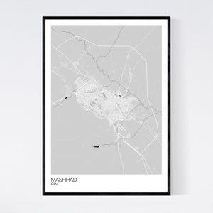 Mashhad City Map Print