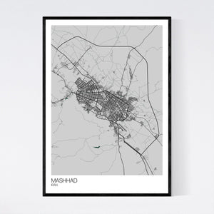 Mashhad City Map Print