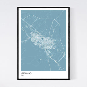 Mashhad City Map Print