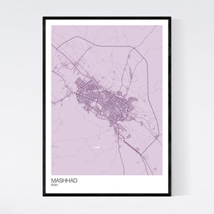 Mashhad City Map Print