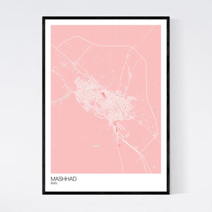 Mashhad City Map Print