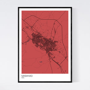 Mashhad City Map Print